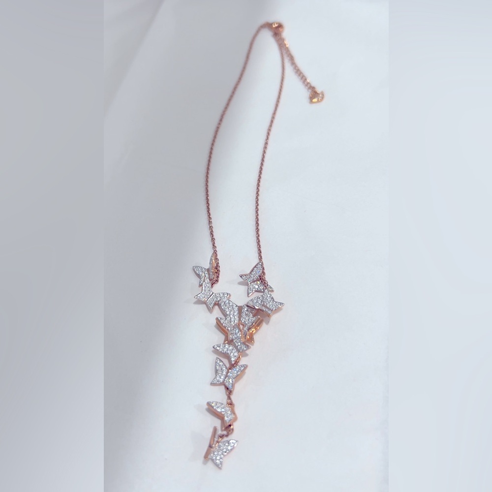 Lilia Y necklace
Butterfly .White Rose gold tone plated
